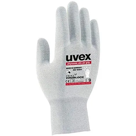 1 PAIRE DE GANTS HYGIÉNIQUES UVEX PHYNOMIC SILV-AIR GRIP - GANTS DE PROTECTION RÉUTILISABLES CONTRE LES AGENTS PATHOGÈNES ET LES 3 1 PAIRE DE GANTS HYGIÉNIQUES UVEX PHYNOMIC SILV-AIR GRIP - GANTS DE PROTECTION RÉUTILISABLES CONTRE LES AGENTS PATHOGÈNES ET LES