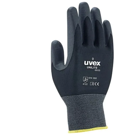 Gants De Manutention Uvex Unilite 6605 Taille 10, L, Manutention Générale, 2 Gants, Noir ( Prix Pour 1 Paire ) 3 Gants De Manutention Uvex Unilite 6605 Taille 10, L, Manutention Générale, 2 Gants, Noir ( Prix Pour 1 Paire )