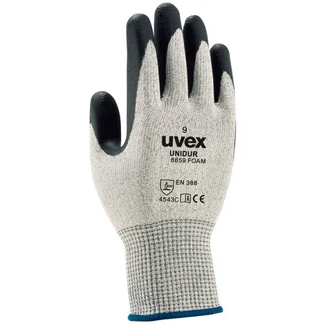 Gants De Manutention Uvex Unidur 6659 Foam Taille 7, S, Résistant Aux Coupures, 2 Gants, Gris ( Prix Pour 1 Paire ) 3 Gants De Manutention Uvex Unidur 6659 Foam Taille 7, S, Résistant Aux Coupures, 2 Gants, Gris ( Prix Pour 1 Paire )