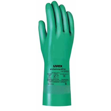 Gants De Protection Chimique UVEX PROFASTRONG NF33 EN 388 (Lot De 12 Paires) Vert 7 - Vert 3 Gants De Protection Chimique UVEX PROFASTRONG NF33 EN 388 (Lot De 12 Paires) Vert 7 - Vert