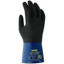 Gants De Protection Chimique Uvex RUBIFLEX S XG27B EN 388 (Lot De 10 Paires) Noir / Bleu 9 - Noir / Bleu