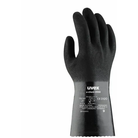 Gants De Protection Chimique Uvex U-CHEM 3100 EN 388 (Lot De 10 Paires) Noir 10 3 Gants De Protection Chimique Uvex U-CHEM 3100 EN 388 (Lot De 10 Paires) Noir 10